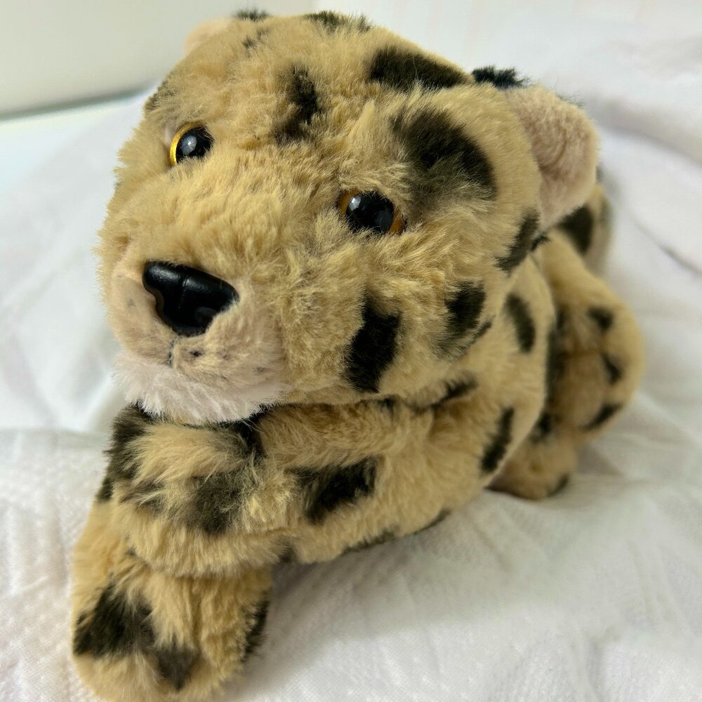 FAO Schwarz Cheetah Plush – Adopt-A-Pet Laying Jungle Cat Stuffed Animal